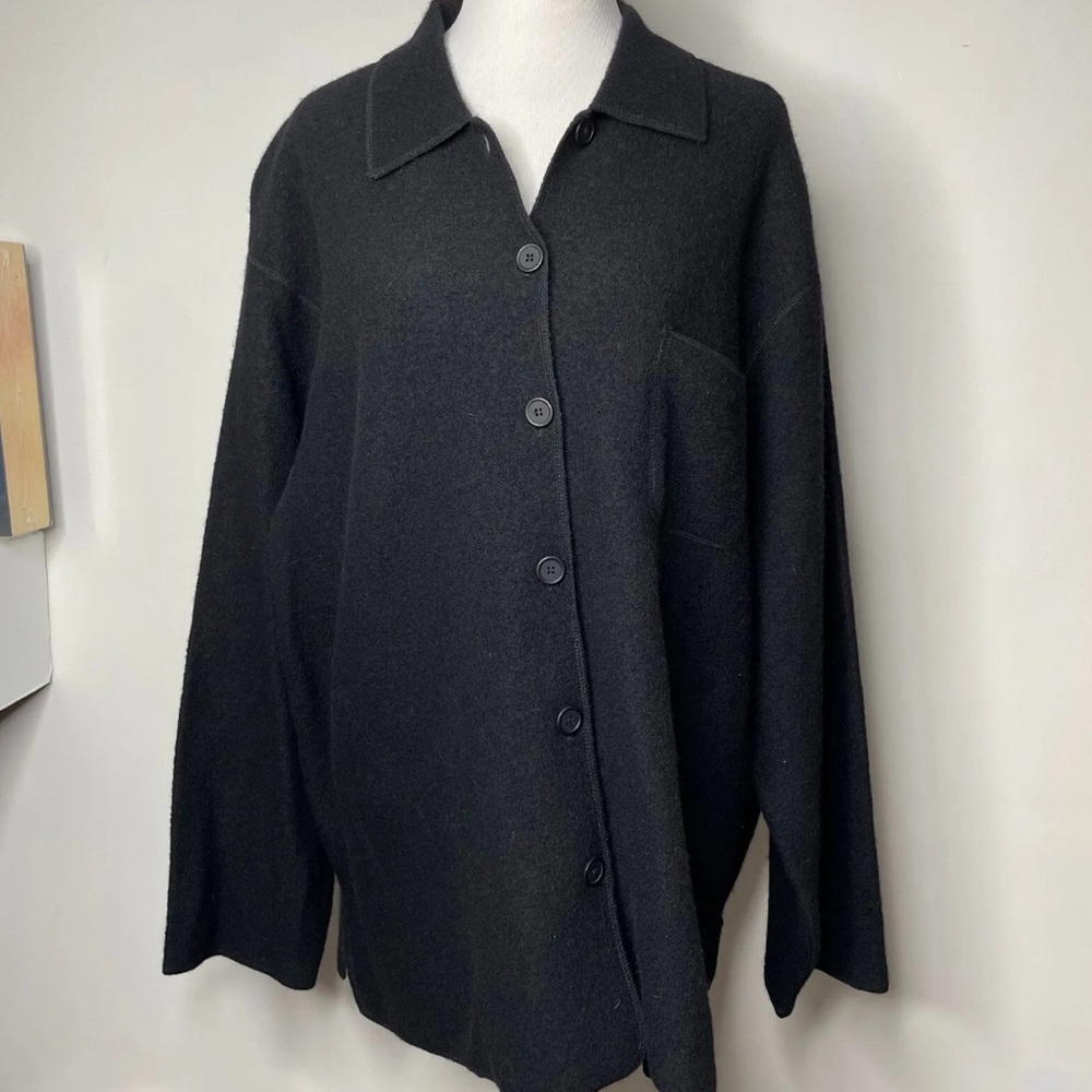NWT Rafaela Women’s 3X Black Boiled Wool Cardigan Jacket